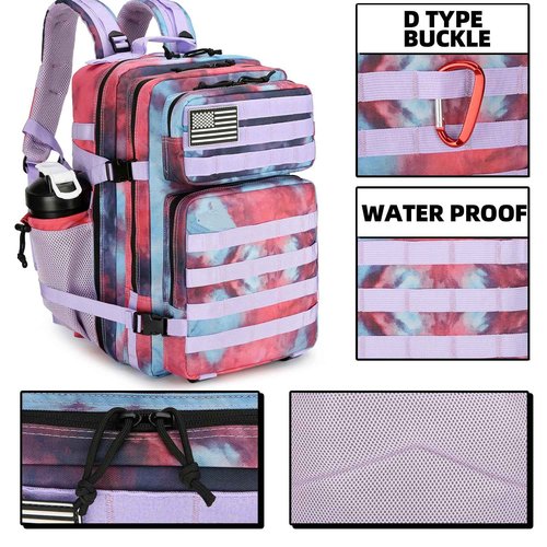 Lovelinks21 45L Tactical Assault Backpack 3 day assault pack with Molle Waterproof backpack Rucksack for Tactical Backpacks (Nebula Camo)