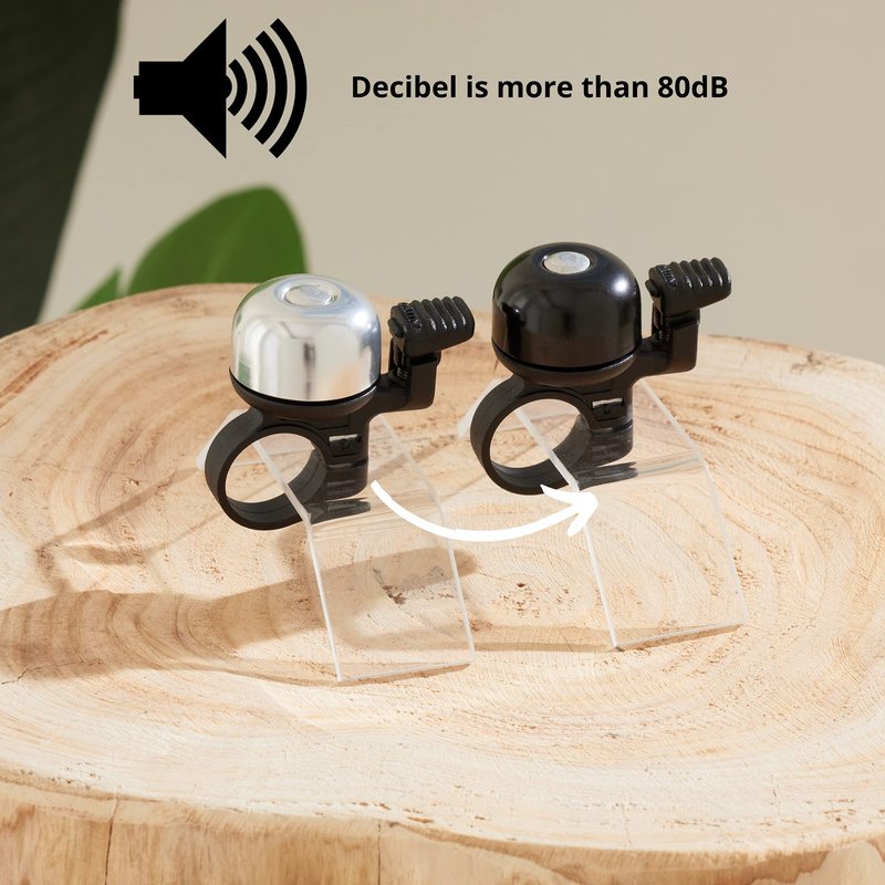 N+1 Bike Bell- Bicycle Bell with Loud, Crisp Sound for Road Bike, Mountain Bike, City Bike, Sports Bike, Cruiser Bike, BMX Bike (Silver)