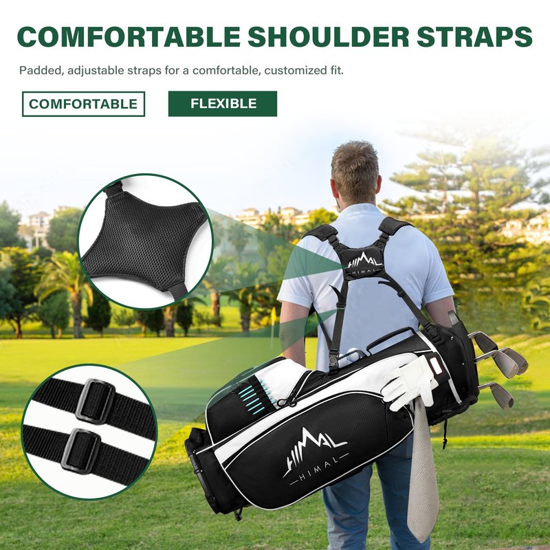 UNIHIMAL Lightweight Golf Stand Bag with 4-Way Full-Length Divider, Foldable Base & Dual Straps