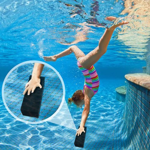 10 Lbs Diving Brick Swimming Pool Dive Brick Rubber Diving Brick Safety Water Brick Diving Weight for Strength and Rescue Training Lifesaver Equipment Summer Swimming Pool Safety Accessories (2 Pcs)