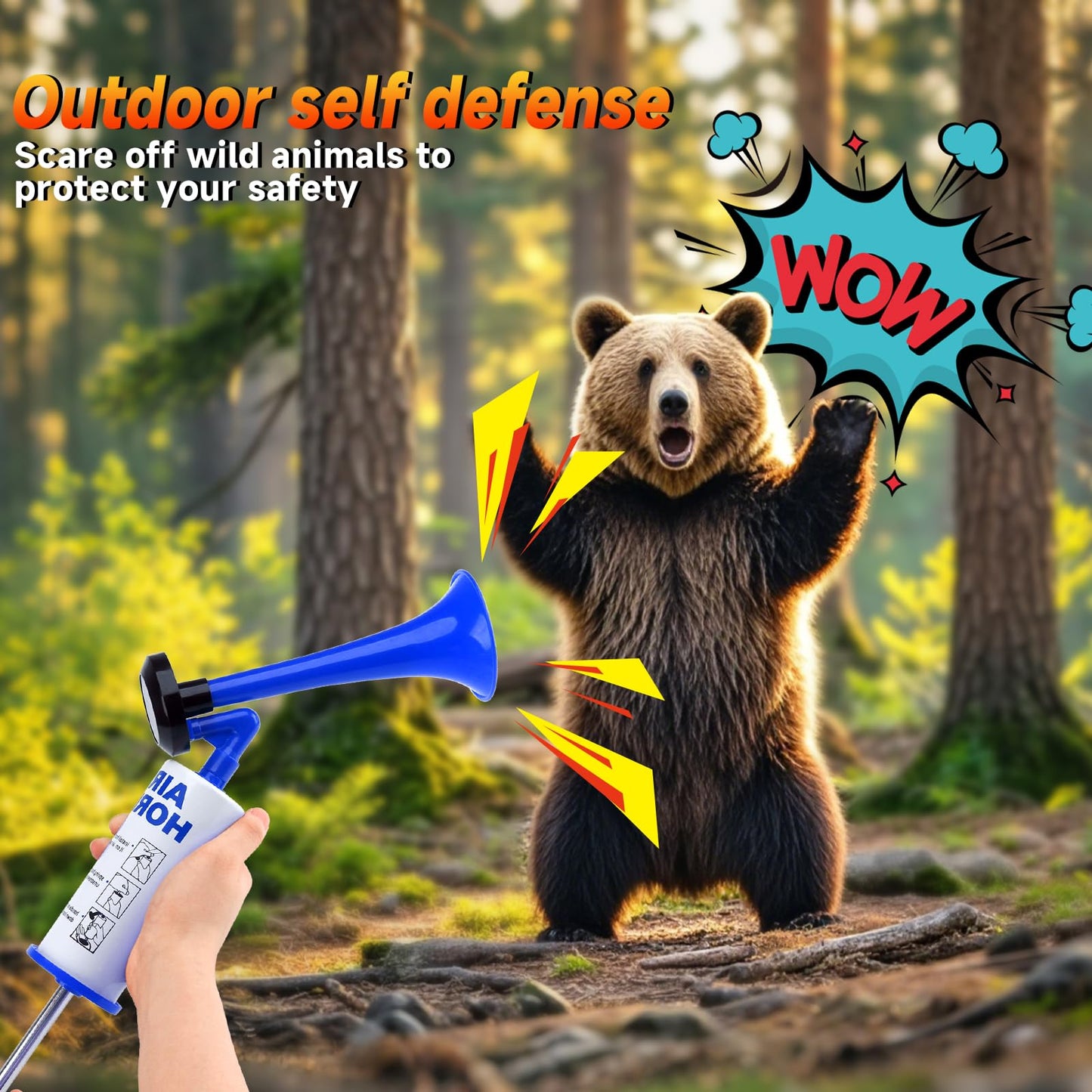Air Horn for Safety, Loud HandHeld Air Horn for Boats Events Camping Reusable, Sports Pump Horn Loud Noise Maker for Boating Sports Events Birthday Party BANHAO
