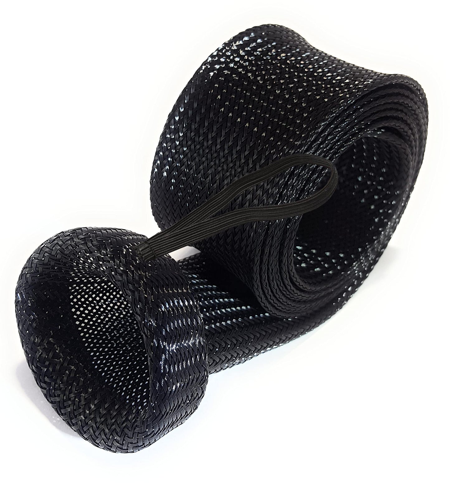 Reaction Tackle Rod Socks, Fishing Rod Sleeves and Covers for Spinning and Casting Rods, Breathable Mesh Rod Protectors with Elastic Band - Spinning / Point End / 2" x 67" Black (2-Pack)