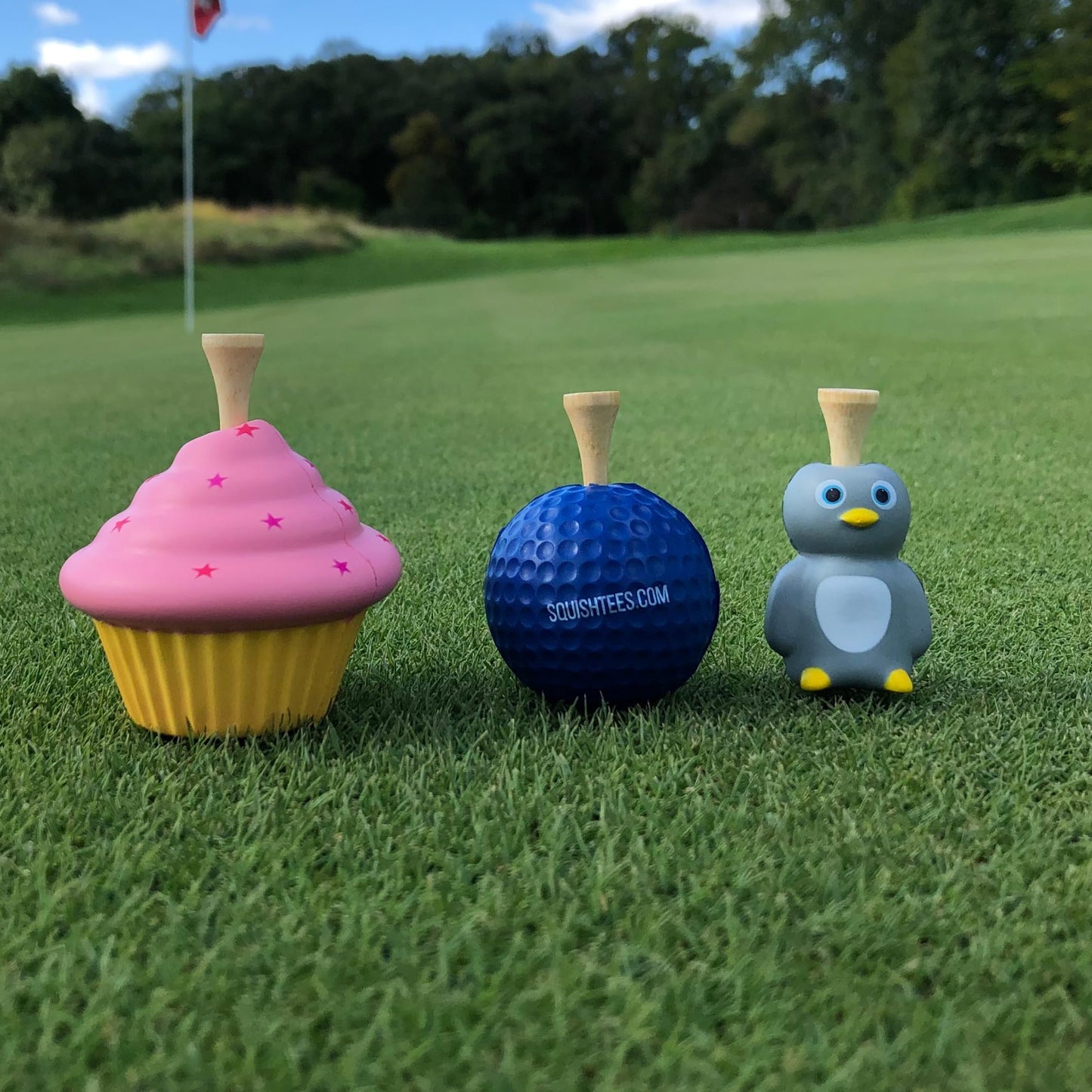 Squishtees Golf tee Variety Pack- Penguin, Polar Bear and Cupcake Foam Golf tees That Have Insertion for Traditional Golf tees. Used While Playing and Practicing Golf. Make Golf Fun!