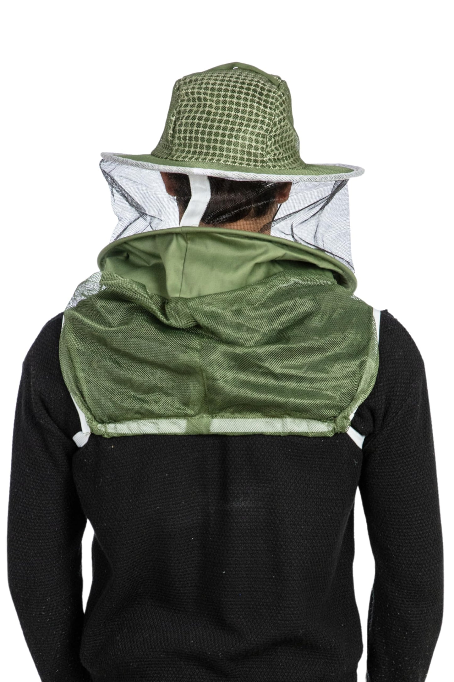 Massive Bee Store Three Layer Ventilated Beekeeping Veil in Round (3-Layer Hat, Olive Green)