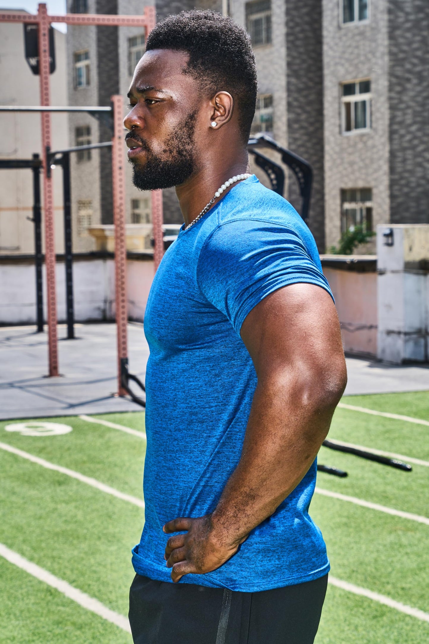 WHITE PEAK TRADING COMPANY 5 Pack Mens Workout T-Shirts Quick-Drying Athletic Short Sleeve Crew Neck Running Gym Tee Tops
