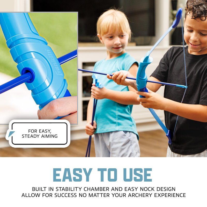 Franklin Sports Kids Archery Bow and Arrow Set - Indoor Toy Archery Set - Plastic Bow and Toy Arrows for Kids - Complete Youth Set
