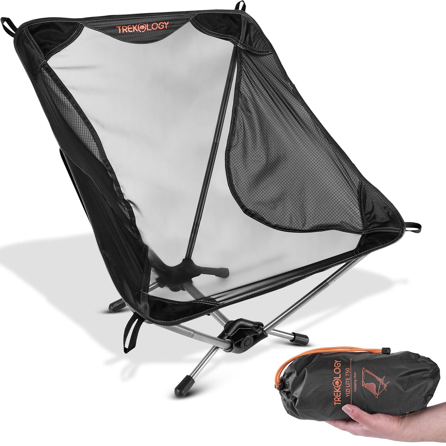 TREKOLOGY YIZI LITE Ultralight Camping Chair for Adults, Kids, Low Hiking Backpacking Chairs Lightweight Camp Chair, Backpack Portable Beach Chair