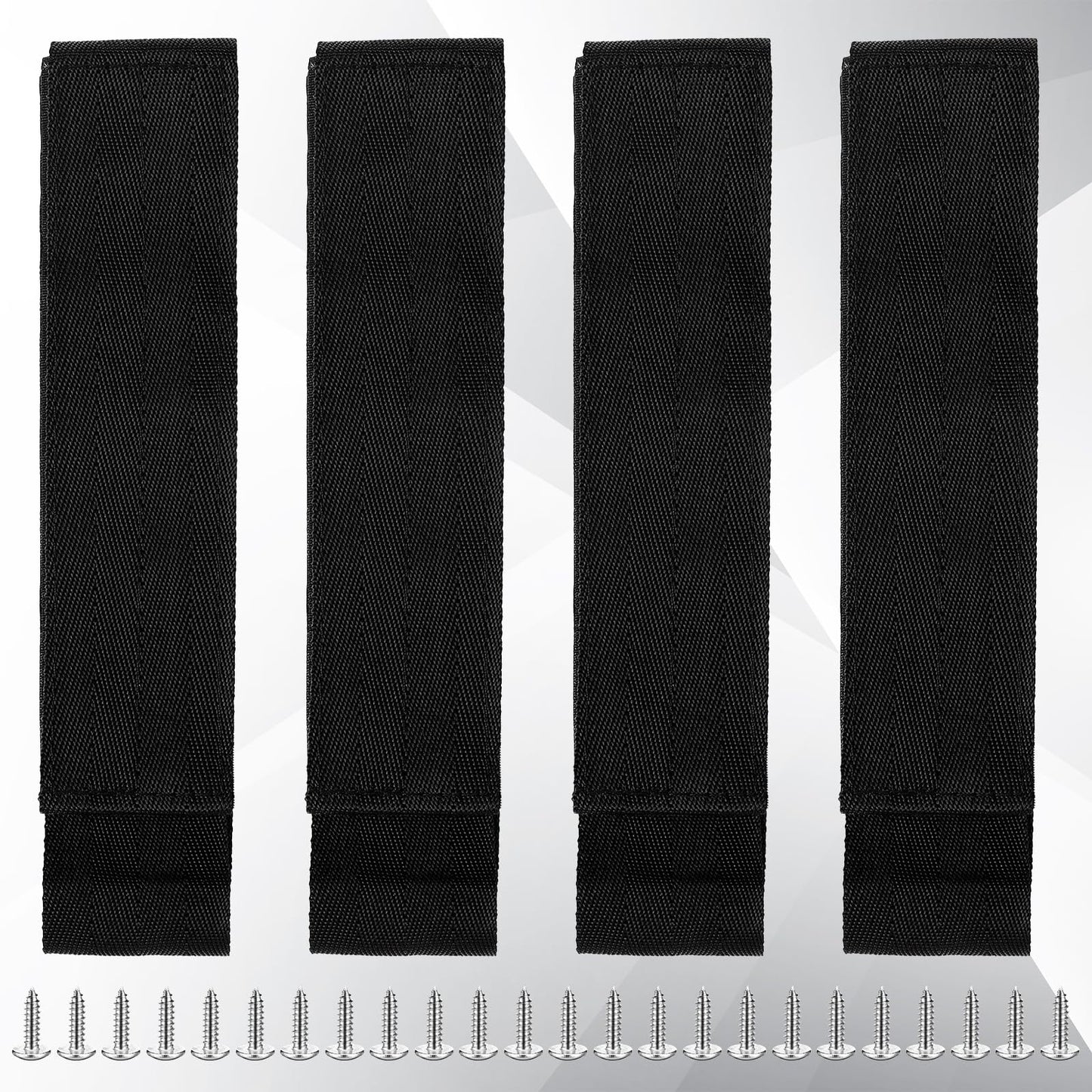 Arrowbash 4 Pcs Fishing Rod Straps for Boat Deck 28.1'' Nylon Rod Straps( up to 5) with 24 Screws Secure for Fishing Boat Accessories, Black