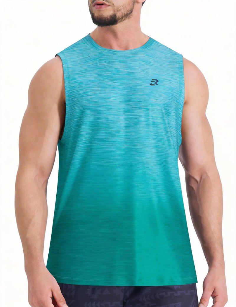 Men's Tank Tops Quick Dry Workout Muscle Gym Sleeveless Shirts UPF 50+ Sun Protection Running Beach Summer Swim Shirts