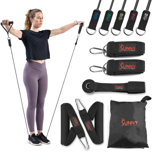 Sunny Health & Fitness Resistance Band Strength Training Tube Set - NO. 089-COMBO