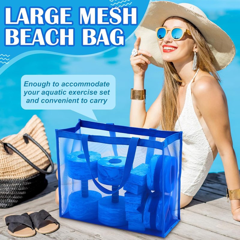 Aquatic Exercise Set - 6 Pcs Water Aerobics Equipment with Large Mesh Bag | Foam Dumbbells & Swim Belt for Weight Loss