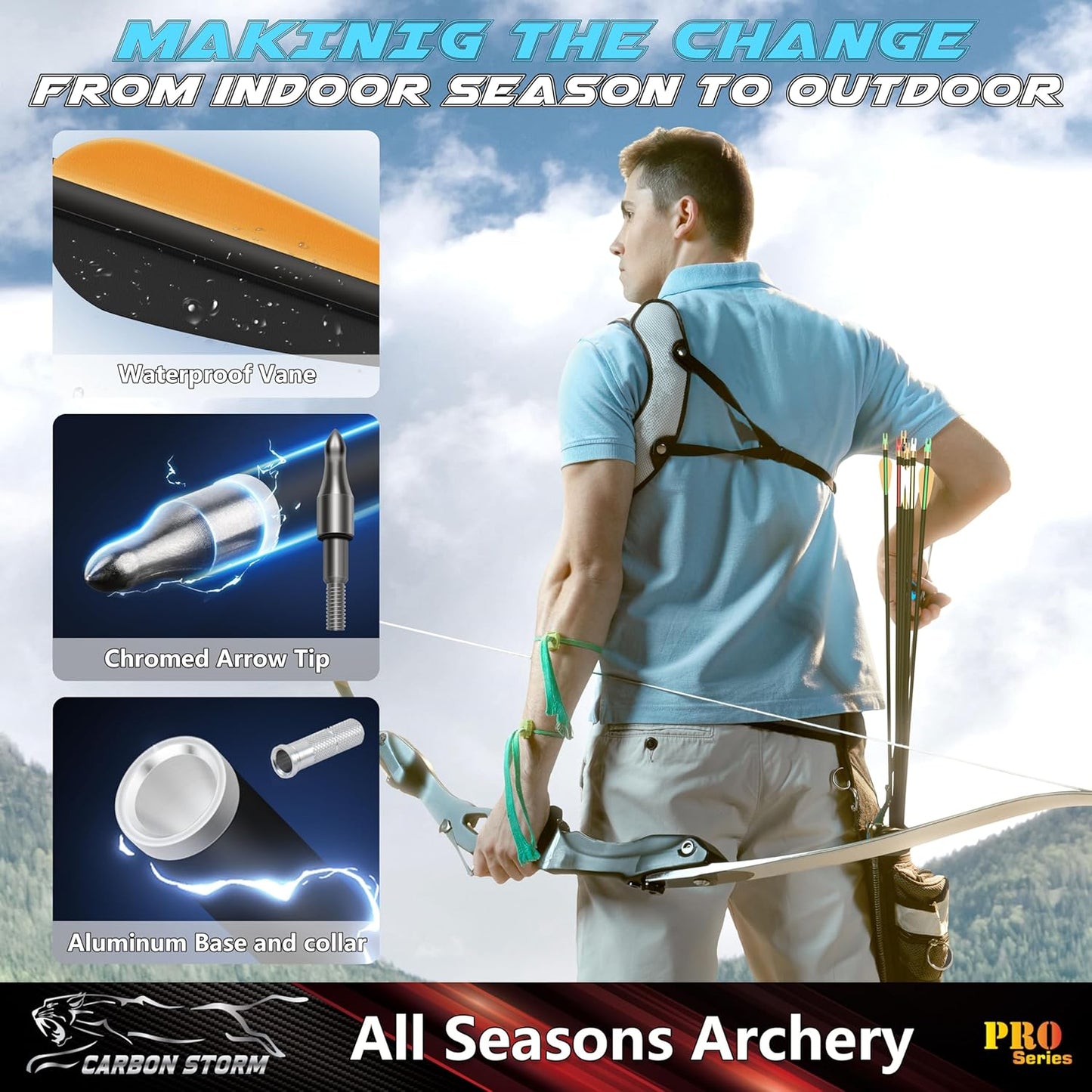 **Carbon Arrows 12-Pack - 30 Inch Spine 500/400 for 40-60 LBS Bows | Anti-Loose O-Ring & TPU Vanes for Hunting/Target Practice**