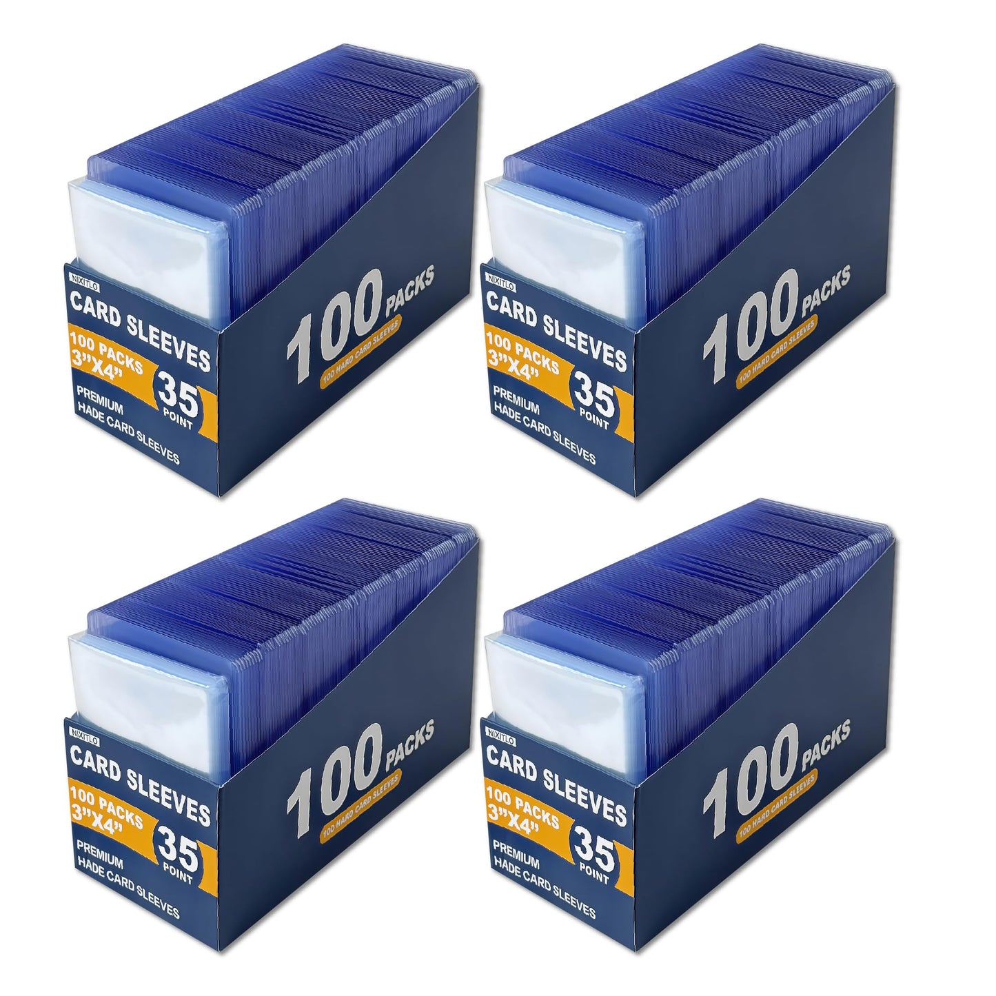 Nixitlo 800 Top Loaders for Cards for Baseball, Football, MTG Cards, Ultra-Clear Protectors for Trading Collectibles (400 Hard Sleeves+400 Soft Sleeves)
