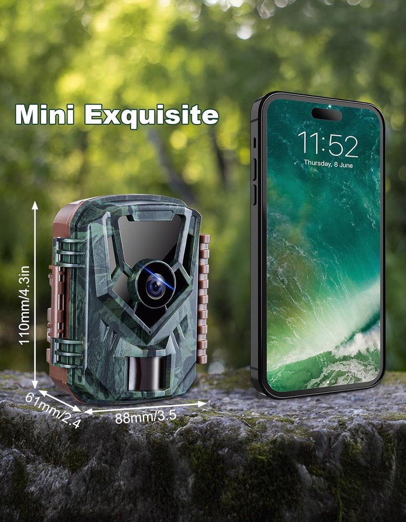 36MP Mini Game Camera - 2.7K Night Vision Waterproof Wildlife Camera | 130° Wide-Angle, 0.1s Trigger Time