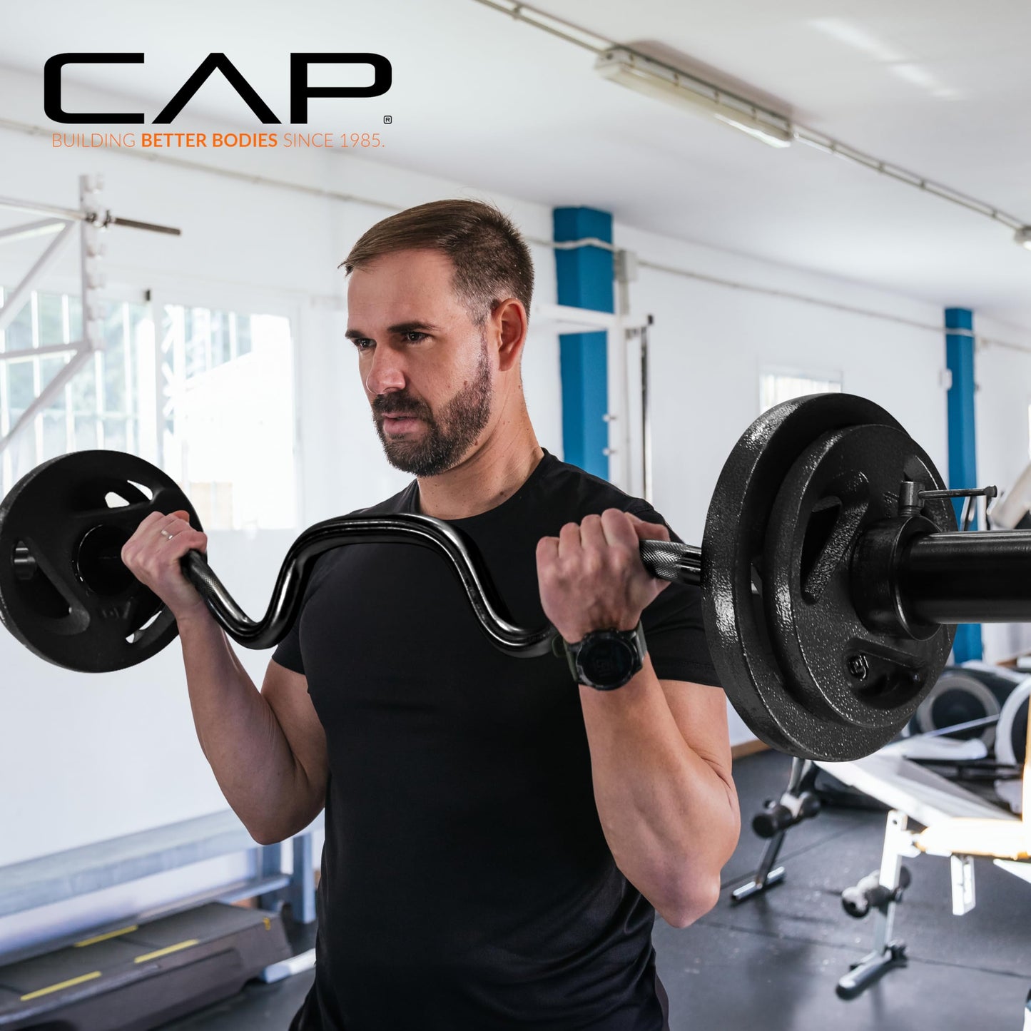 CAP Barbell Olympic Super Curl Bar, Black (2-Inch)
