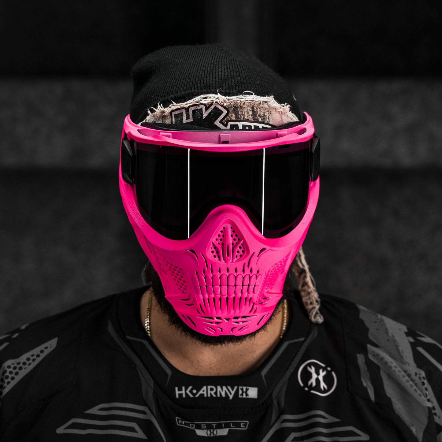 HK Army HSTL Skull Paintball Goggle/Airsoft Mask (Neon Pink, Smoke)