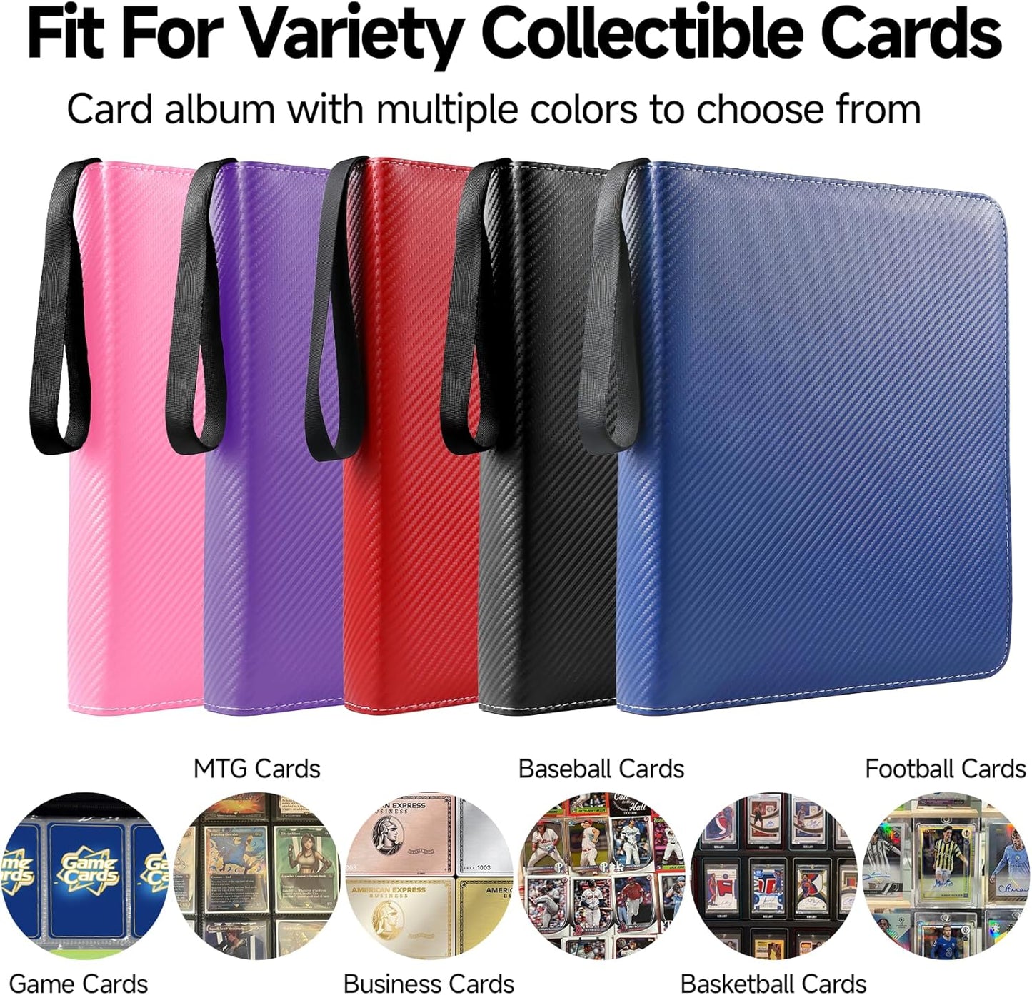 9 Pocket Trading Card Binder - Holds 1080 Cards | Premium Zipper Top Loader Album for MTG, TCG, Baseball & Sports Cards