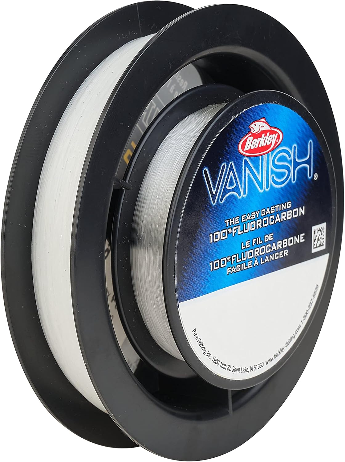 SpiderWire Ultracast Braid - 30lb Translucent Braid with 50lb Clear Fluorocarbon Leader | 164yd/150m Spool