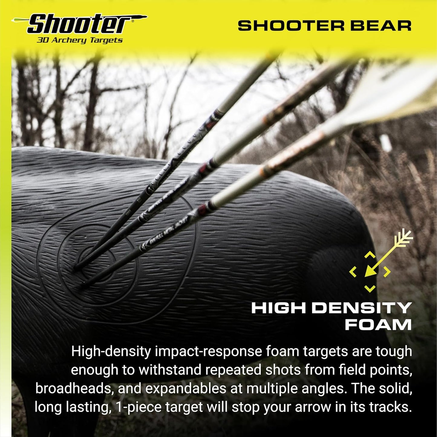 3D Archery Bear Target - Realistic Shooter Design | Black, One Size