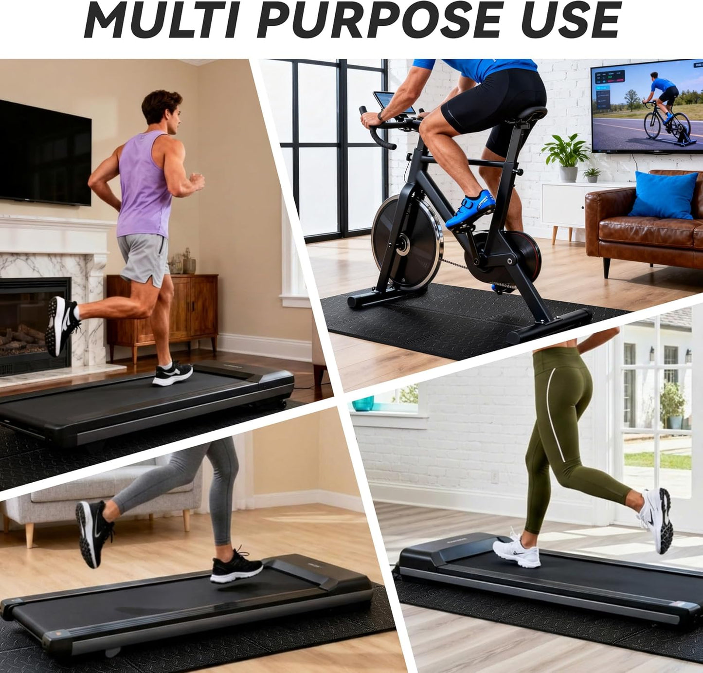 Walking Pad Mat - High Density Floor Protection for Carpet & Hardwood | 0.2" Thick, Foldable