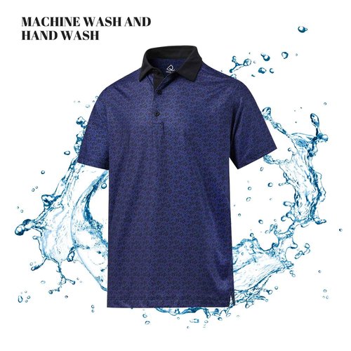 DEOLAX Mens Polo Shirts Fashion Print Mens Golf Shirt Dry Fit Mens Golf Polo Short Sleeve Quick Dry Funny Golf Shirt for Men Purple