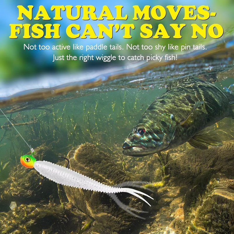 Soft Plastic Fishing Baits - 20/30/40PCS Forked Tail Lures for Bass, Walleye, Trout | 3in/3.5in/4in Sizes