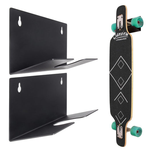 MIUONO Skateboard Wall Mount, Skateboard Rack Wall Hanger for Storage Display, Heavy Duty Design (2 Pack)