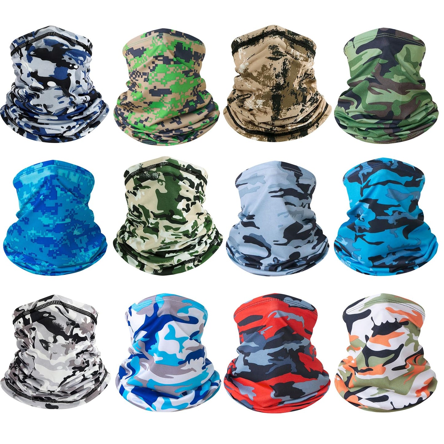 Cmonie 12Pack Neck Gaiter Scarf Bandanas Balaclava
