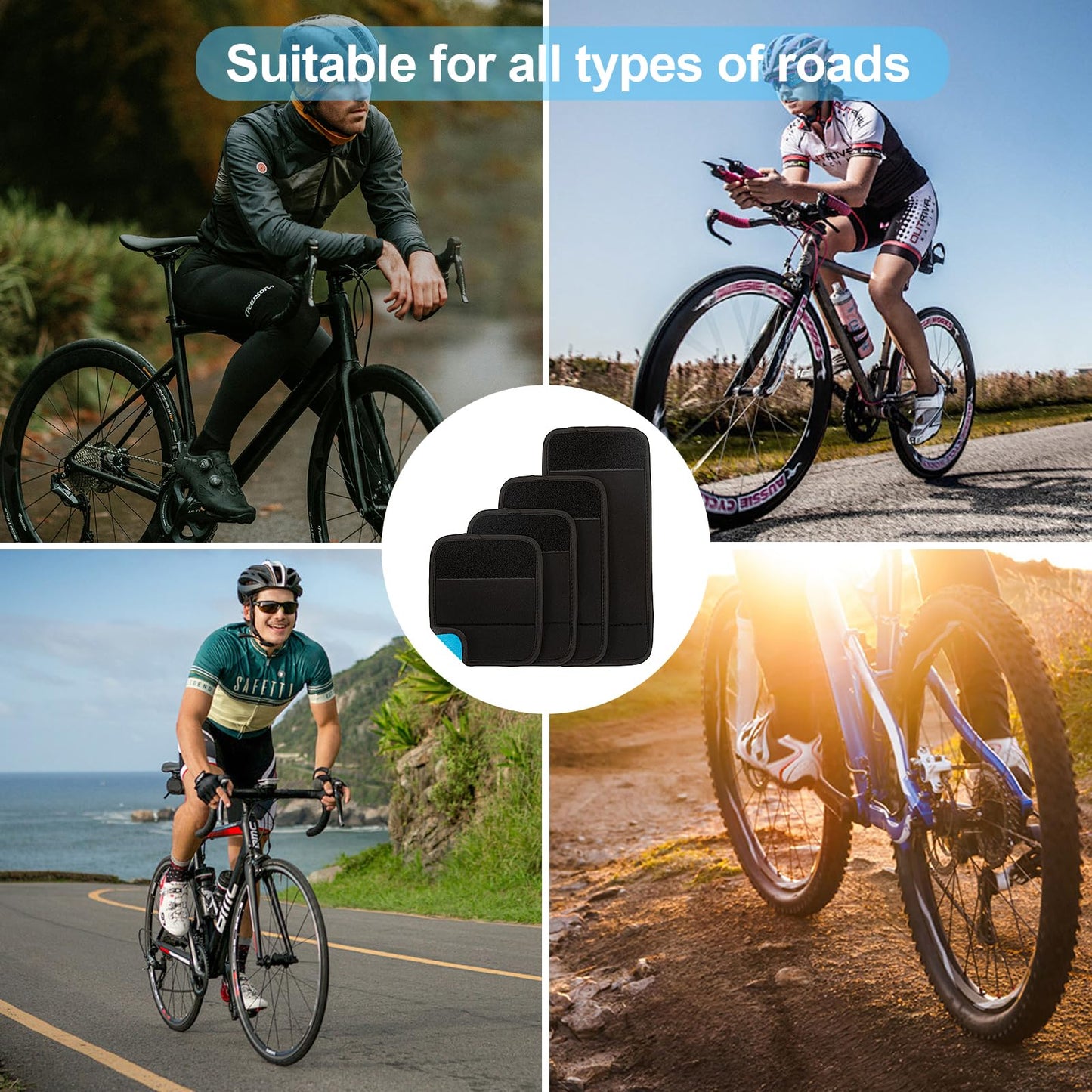 Bike Frame Protection Kit - 4-Piece, Universal Bicycle Frame Protection,Made of Neoprene, Can be Used on Bicycle Carrier Protection, E-Bike Accessories, Bicycle Accessories