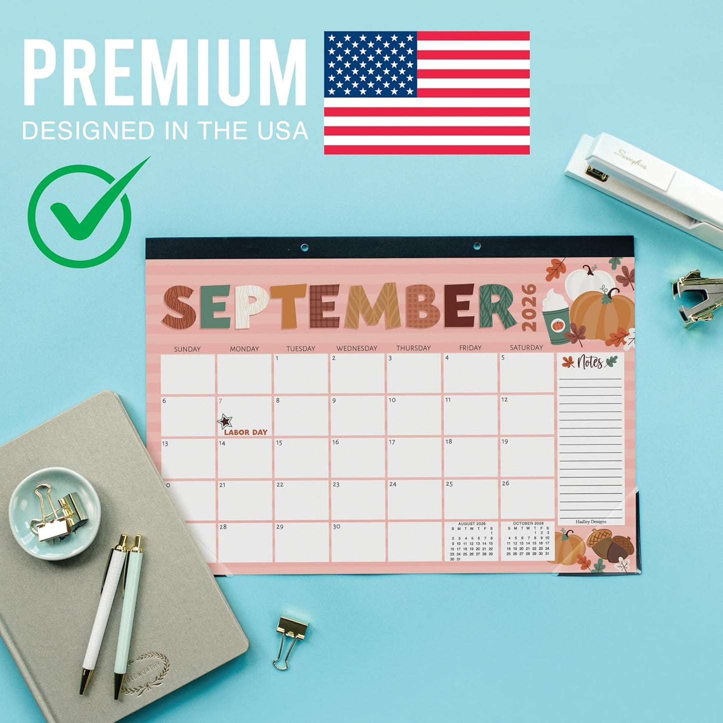 Large Teacher Desk Calendar 2026-2027 - 18-Month Desktop Calendar for Home, Office & Classroom | Cute Teacher Gifts
