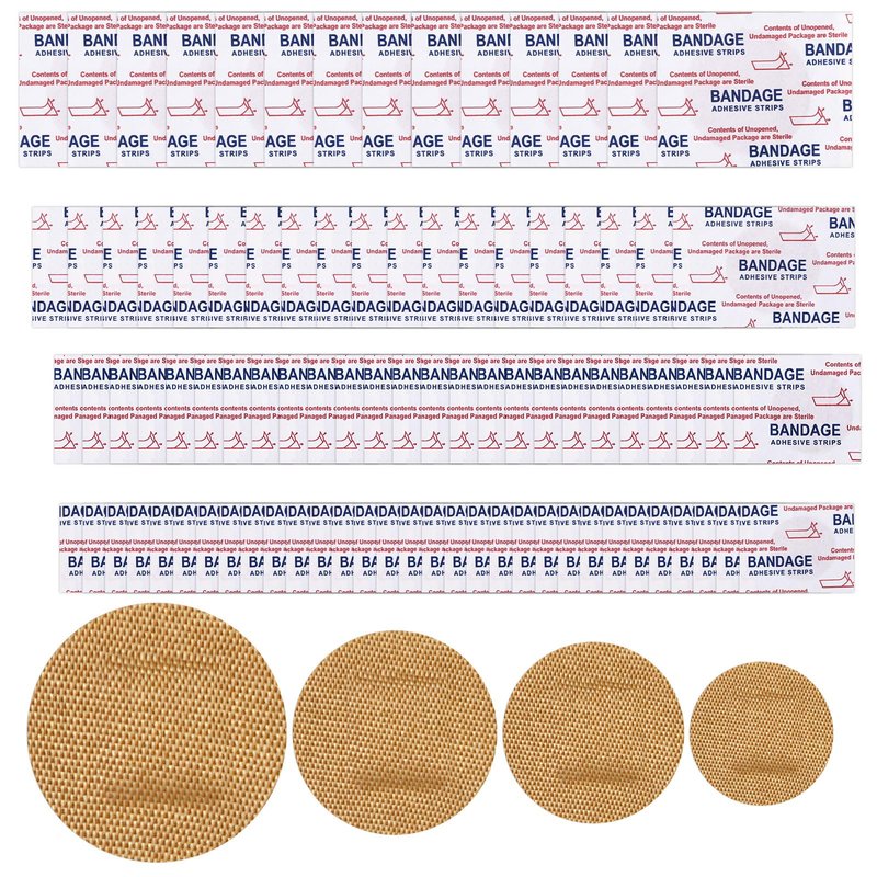 200pcs Round Spot Bandages, 4 Sizes Round Elastic Fabric Small Circle Spot Adhesive Bandages Suitable for Face Hands Legs and Sensitive Skin Supplies