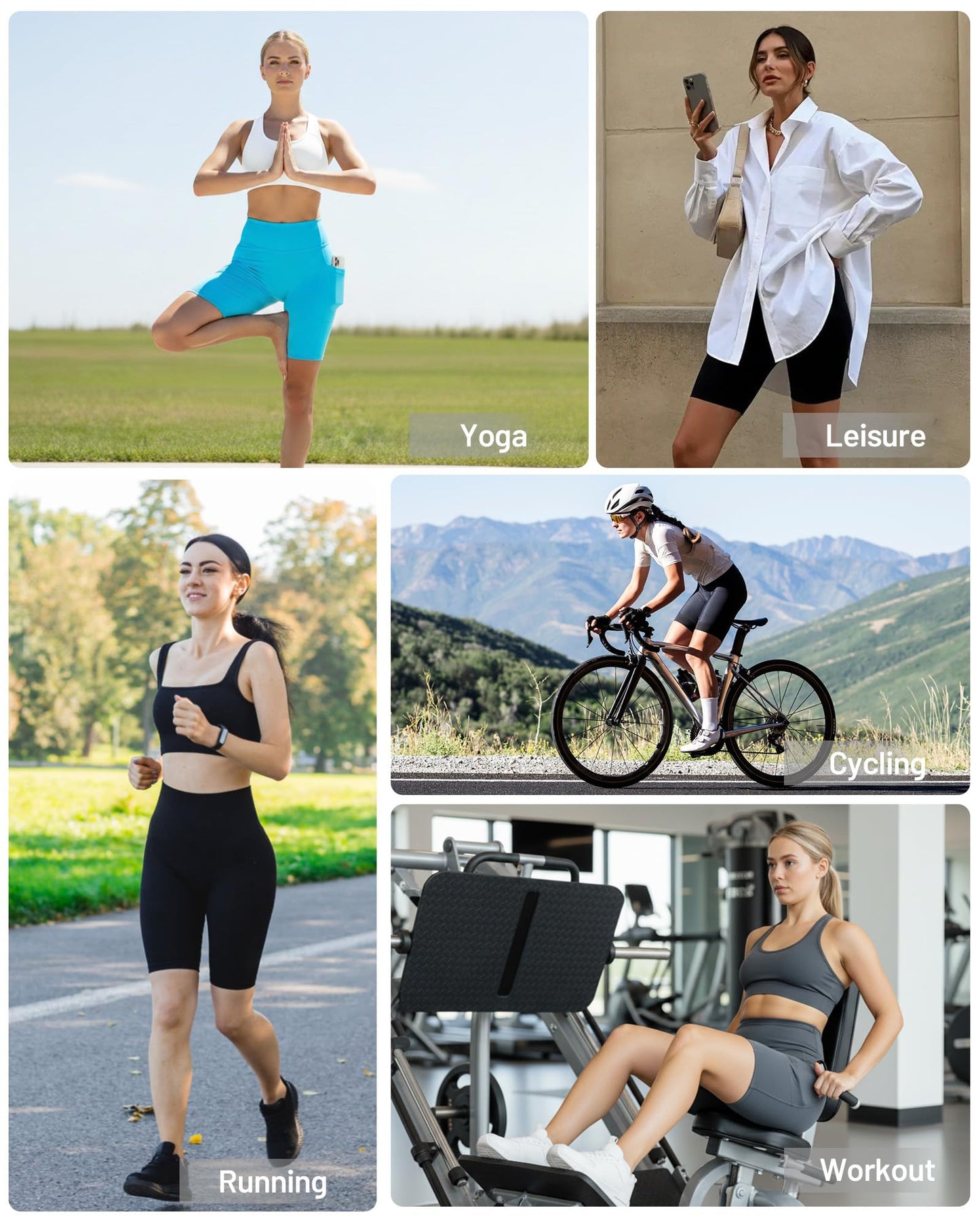 Moozava 8 Inch Workout Shorts Women High Waisted Tummy Control Athletic Compression Biker Shorts Women with Pockets Gym Yoga Running Volleyball Black 2XL