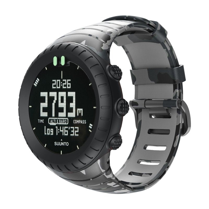 patrohoo Bands for Suunto Core Strap, Rubber Replacement Watch band for Suunto Core SS014993000,Grey Camouflage