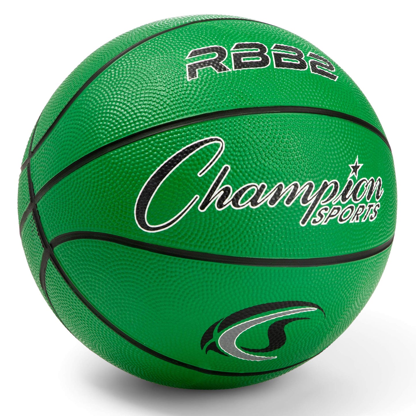 Champion Sports Rubber Junior Basketball, Heavy Duty - Pro-Style , Premium Basketball Equipment, Indoor Outdoor - Physical Education Supplies (Size 5, Green)