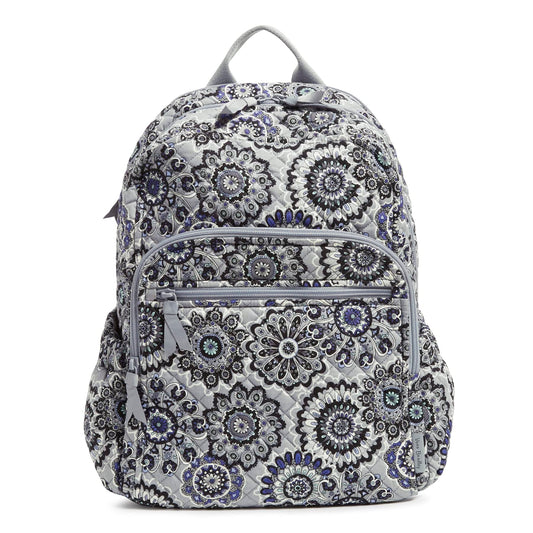 Vera Bradley Women's Cotton Campus Backpack, Tranquil Medallion - Recycled Cotton, One Size