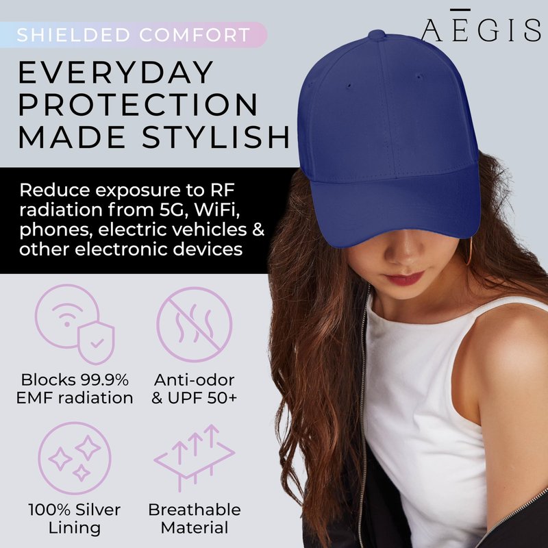 Aegis Apparel Faraday Hat, Silver Lining Fabric Blocks 99% of Wi Fi, Bluetooth, Cell Towers E M F Protection for Men for Women White