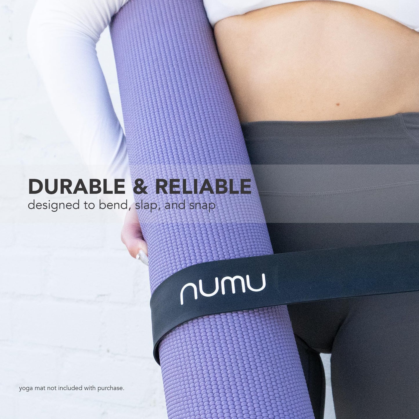 Numu Yoga Mat Strap Slap Band - Easy Snap On to Keep Exercise Mat Tightly Rolled and Secured for Yoga Mat Storage and Travel