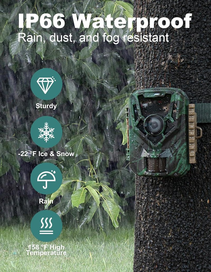36MP Mini Game Camera - 2.7K Night Vision Waterproof Wildlife Camera | 130° Wide-Angle, 0.1s Trigger Time