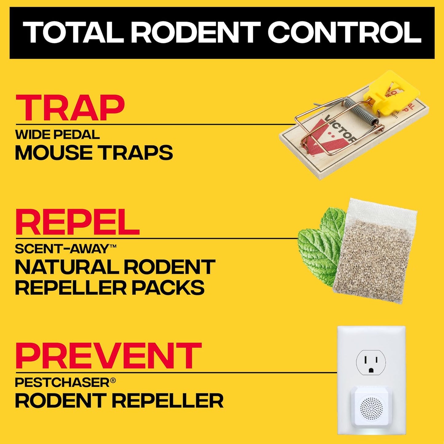 Victor Mouse Traps - Eco-Friendly Wooden Mouse Traps with Plastic Pedal | 12 Pack