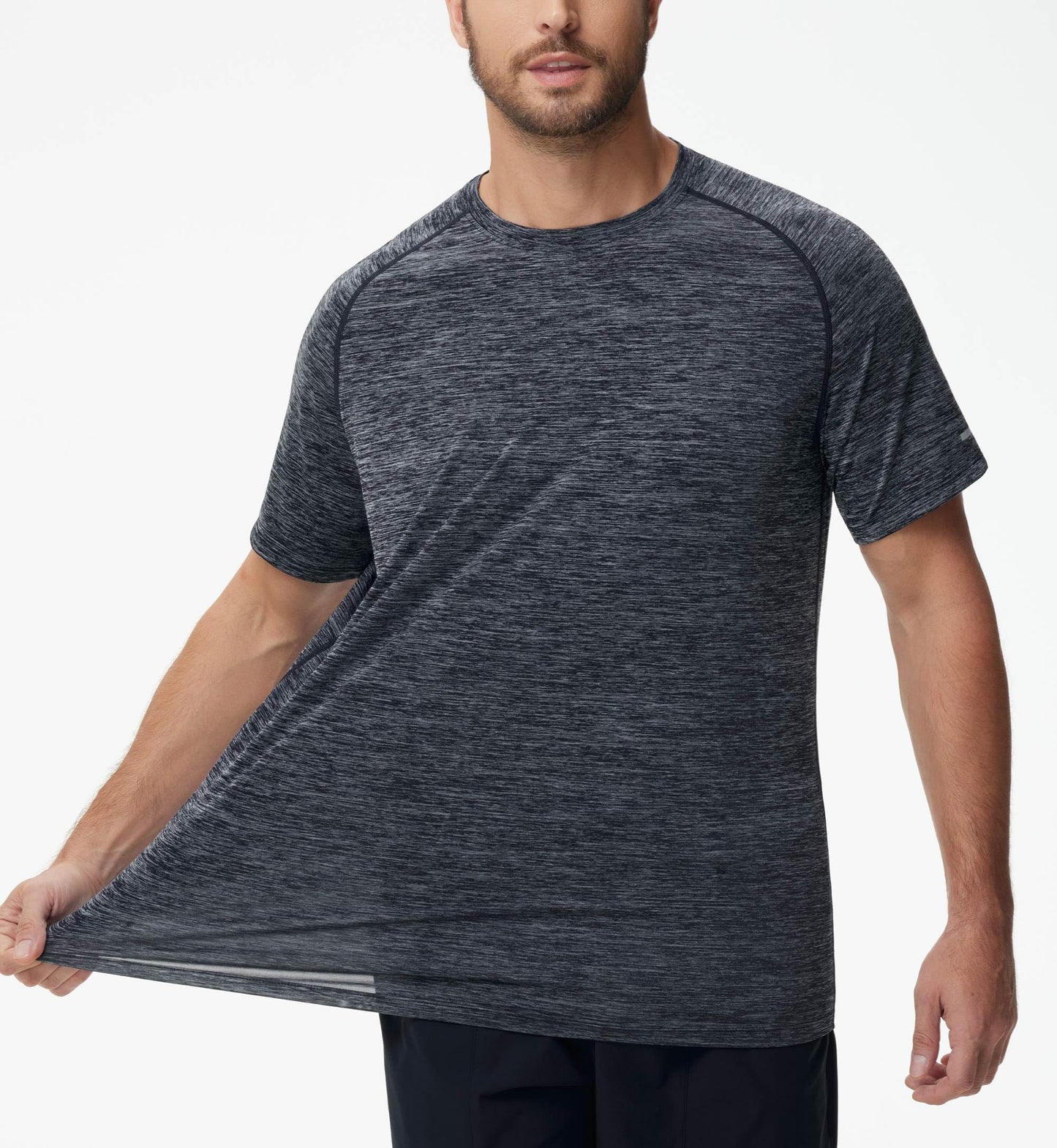 Men's Cooling Ice Silk Running Shirts Quick Dry Short Sleeve Athletic Gym T-Shirts UPF 50+ Outdoor Workout Tshirts