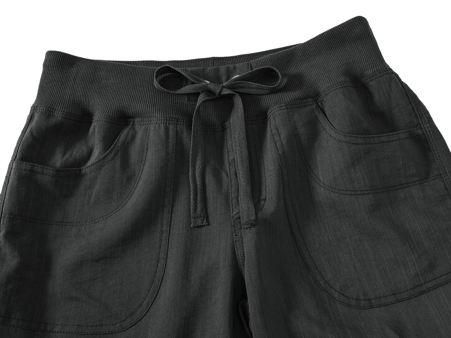 MoFiz Womens Capris Summer Cargo Shorts Lightweight Quick Dry Athletic Casual Travel Loose Ladies Outdoor Hiking Pants Pockets Dark Grey XS
