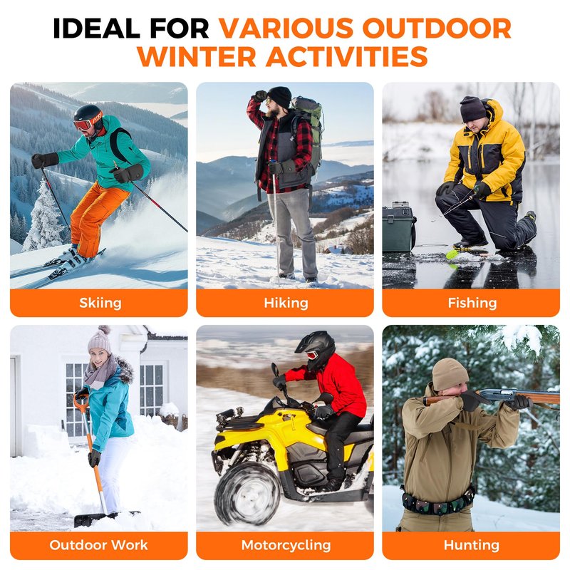 Heated Gloves, 3000mAh Rechargeable Battery Heated Glove Liners for Men Women, Winter Warm Glove with Touchscreen & Non-Slip, Thin Electric Work Glove for Hunting, Skiing, Motorcycling(Black, M)