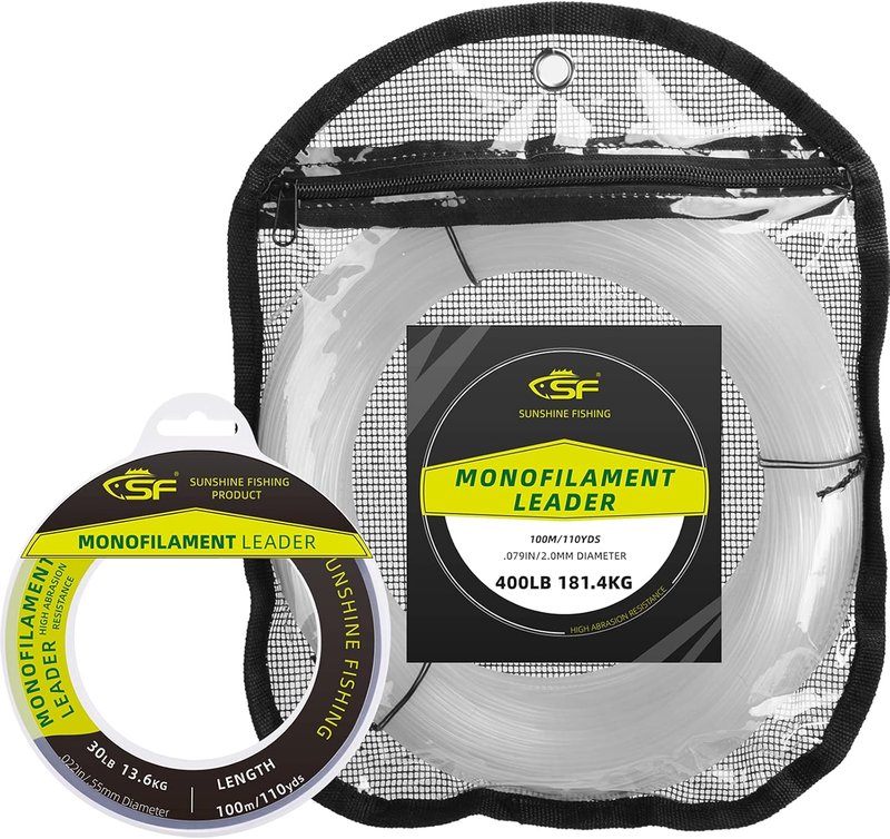 Monofilament Fishing Line - Clear 100M/500M | Durable Saltwater Leader Line 30LB-400LB