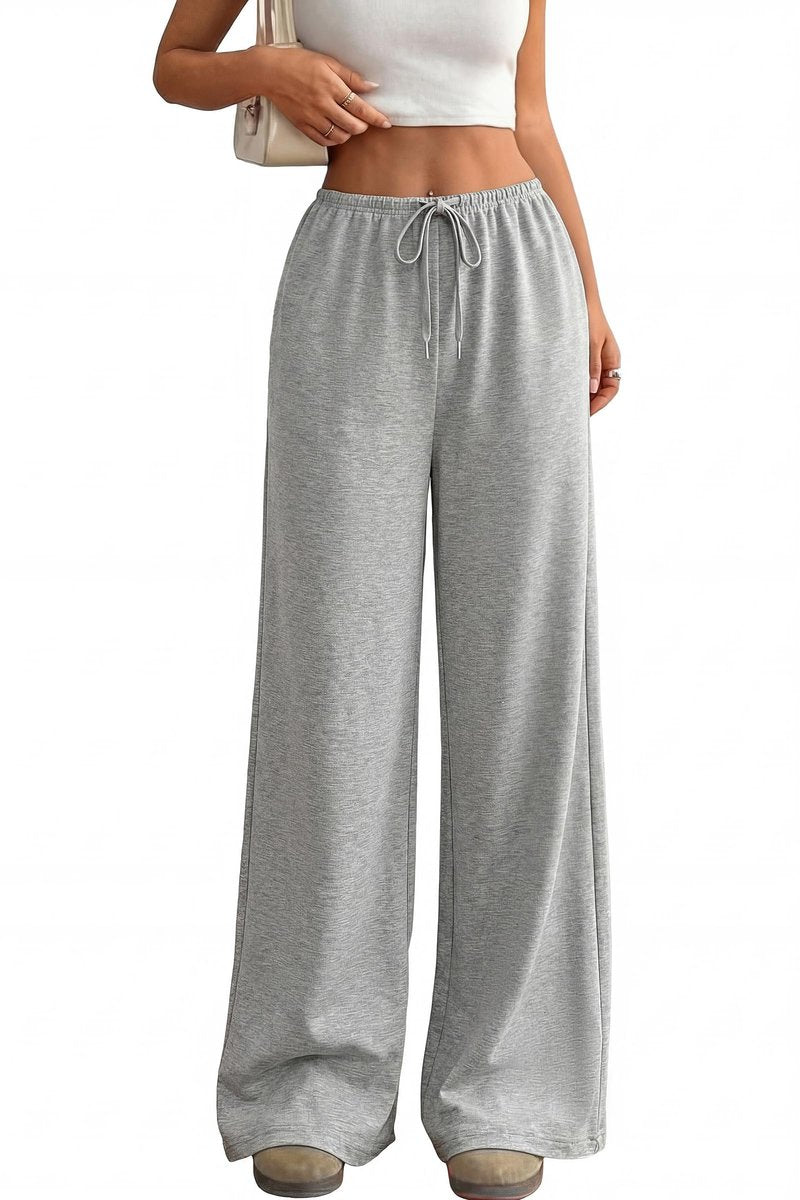 Okiwam Women's Wide Leg Sweatpants Casual Lounge Travel Pants Workout Joggers Fashion Outfits 2026 Summer Clothes-M Grey