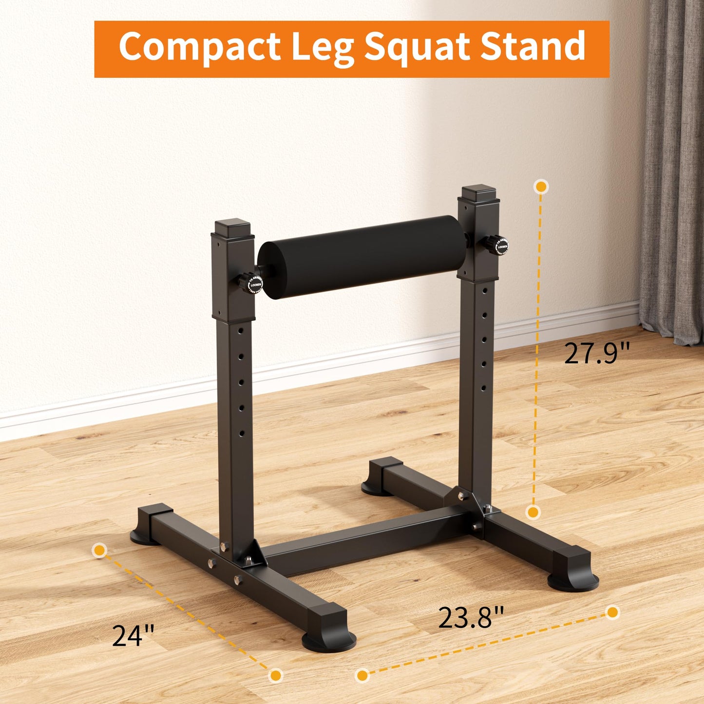 Cofiyard Bulgarian Split Squat Stand, Single Leg Squat Roller with 8 Adjustable Roller Heights, One Leg Squat Stand, Lower Body Workout Machine Home Gym