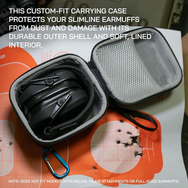 704 Gear Carrying Case for Slimline Electronic Earmuffs - Fits Walker's Razor/XCEL Series & Similar Models