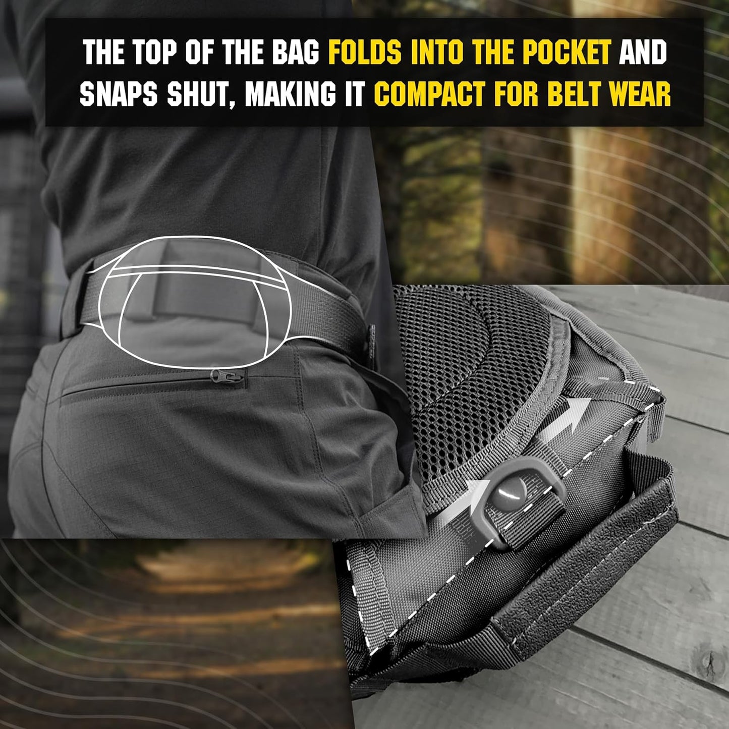 Tactical Crossbody Sling Bag for Men - Black Military EDC Backpack | Versatile Travel Chest Pack with Carabiner