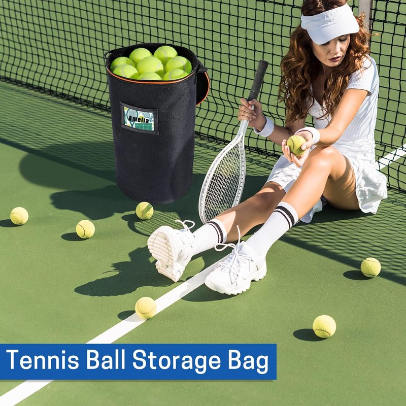 VISEMAN Sports Ball Bag – 900D Polyester Carrier for Tennis, Pickleball, Baseball & Softball – 45 Ball Capacity Cylinder Holder with ID Window and Handle