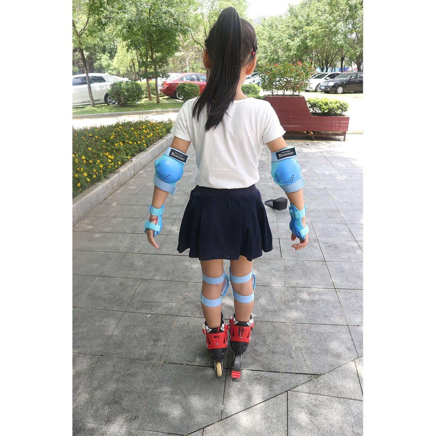 BOSONER Kids/Youth Knee Pads Elbow Pads Wrist Guards Set for 3-15 Years, Child Protective Gear Set for Multi-Sports Outdoor, Roller Skates, Cycling, BMX Bike, Skateboard, Inline Skating, Scooter