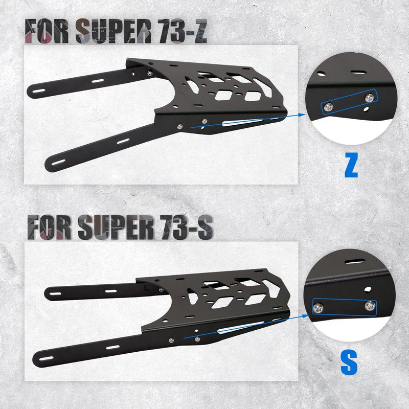 Rear Bike Rack Compatible with Super73 Z/S Bike Luggage Rack Electric Bike Accessories Aluminum + Iron